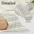 thumbnail image 2 of Light Green Lines Pillow Covers, Linen Long Throw Pillow Case, Retro Minimalist Stripes Pattern Holiday Pillow Protector Decorative Cushion Cover for Living Room/Bedroom 20" x 26", 2 of 8
