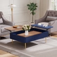 thumbnail image 3 of 47" Lift Top Coffee Table with 3 Large Storage Compartments and 2 Lift-up Tabletops for Living Rooms, Center Table, Blue, 3 of 8