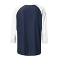 thumbnail image 3 of Besolor Women's Casual 3/4 Sleeve T-Shirts Round Neck Cute Tunic Tops Basic Tees Blouses Loose Color Block Pullover, 3 of 3