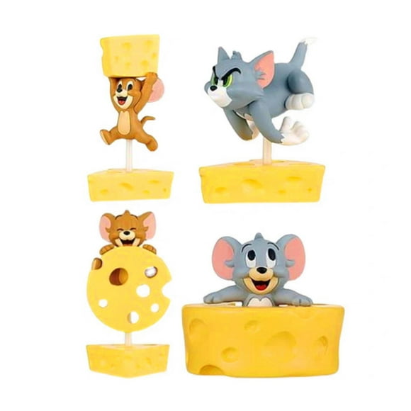 Figura de anime de juguete Tom y Jerrys Jerrys, 3-5 cm, 56 g, 4 unidades