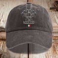 thumbnail image 3 of PMVFHDE Women's Washed Distressed Denim Printed Baseball Cap With Print Casual Style Coffee, 3 of 3