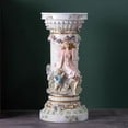 thumbnail image 2 of 32.68'' Greek Column Angel Statue - Display Plant Stand,Roman Style Decor - Indoor/Outdoor Display Pedestal,for Garden Patio Yard,White+Pink, 2 of 8