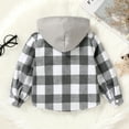 thumbnail image 2 of Younger Tree Kid Toddler Boy Flannel Shirt Baby Long Sleeve Hooded Plaid Button Shirt for 4-5T, 2 of 7