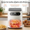 thumbnail image 4 of 7.5QT Air Fryer, 1600W Multifunction Airfryer with Visible Window, Adjustable Time＆Temperature, Nonstick, 85% Less Oil, 100Pcs Liner PrettyCare  AF01, 4 of 9