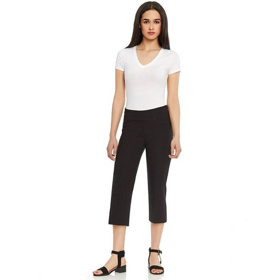Women's Pull-On Comfort Fit Capri Dress Pants