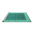 thumbnail image 2 of Ahgly Company Machine Washable Indoor Rectangle Oriental Turquoise Blue Industrial Area Rugs, 8' x 12', 2 of 4