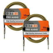 Gearlux Instrument/Guitar Cable, Tweed, 10 Foot - 2 Pack