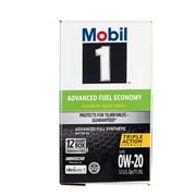 (2 pack) Mobil 1 Advanced Fuel Economy Full Synthetic Motor Oil 0W-20, 12 Quart
