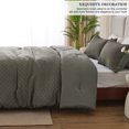 thumbnail image 4 of Whale Flotilla 2-Piece Jacquard Braid Ultra Soft Twin Comforter Set, Luxury Reversible Microfiber Comforters Twin Size Bedding Set with Pillowcase, Lightweight Duvet for All Seasons, Deep Grey, 4 of 10