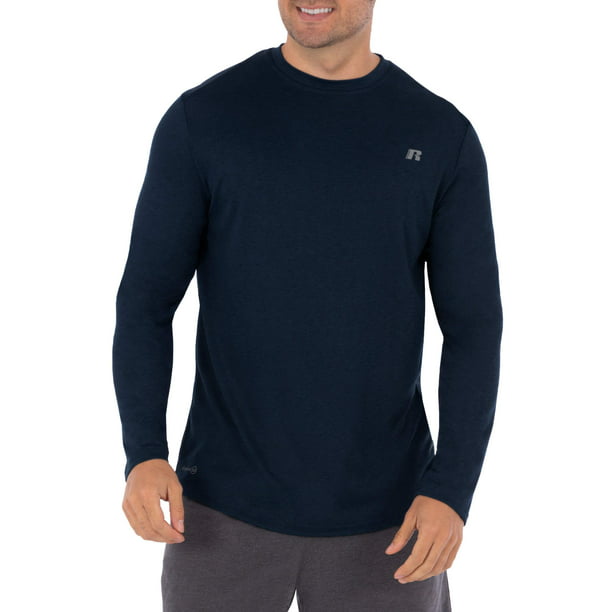 Russell Mens and Big Men's Active Performance Crew Neck Long Sleeve ...