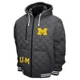 thumbnail image 2 of Men's Franchise Club Gray Michigan Wolverines Diamond Quilted Full-Zip Hoodie Jacket, 2 of 3