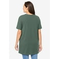 thumbnail image 2 of Woman Within Plus Size Perfect Short-Sleeve Shirred V-Neck Tunic, 2 of 3