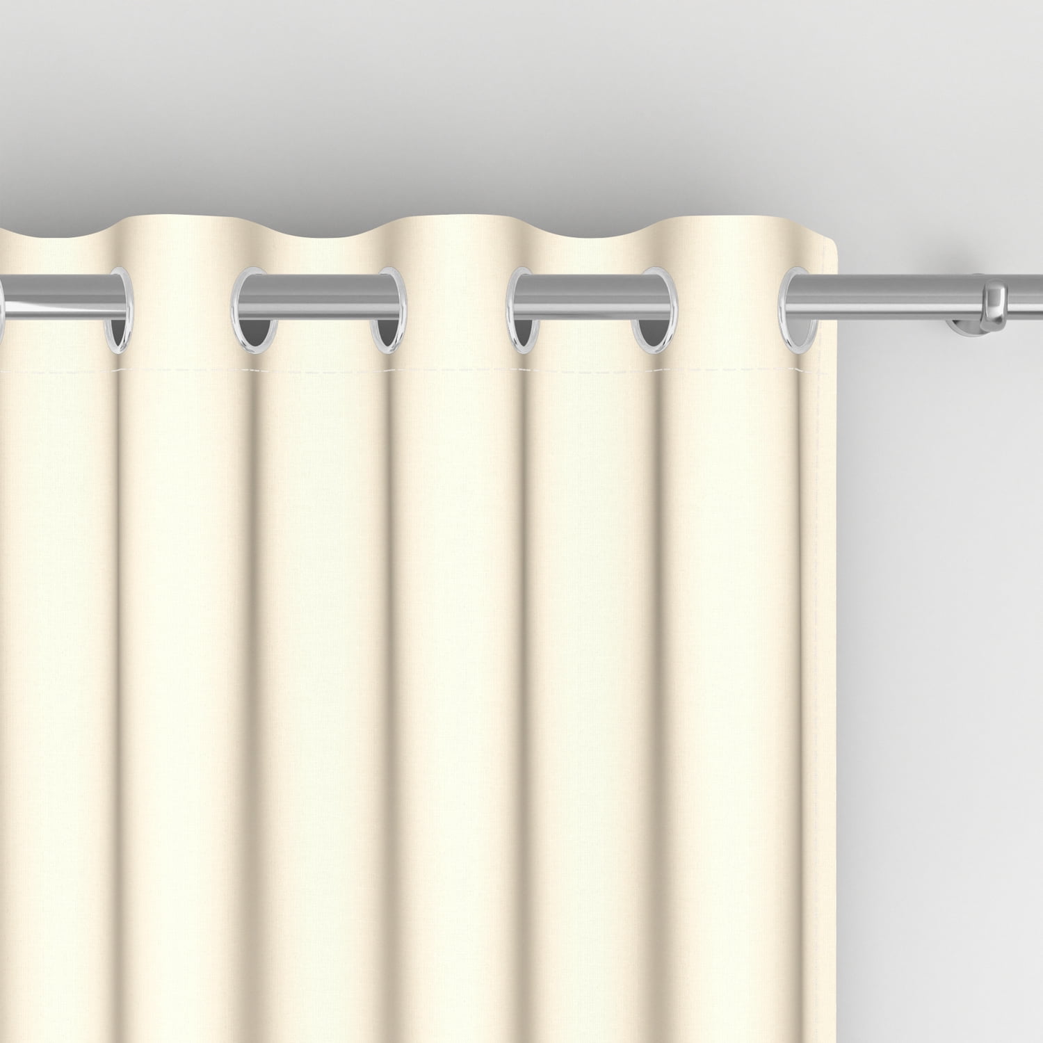 AOFOTO Textured Solid Color Blackout Grommet Curtain Set of 2, Beige, 42" W x 96" L