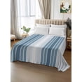 thumbnail image 2 of Blue Ombre Stripe Twim XL Size Flat Sheet, Wrinkleproof & Fadeproof Cooling Flat Bed Sheet Only, Farmhouse Simple Striped Breathable Soft Bedding Top Sheets 66 x 102 Inches, 2 of 8