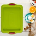 thumbnail image 4 of Jierger Green Silicone Square Baking Pan, 9.4 x 13.3 Inch Non-Stick Tray with Thickened Handle, High HeatResistant Bakeware, Kitchen Baking Bakeware Accents, Non-Stick Silicone Bakeware, 4 of 6
