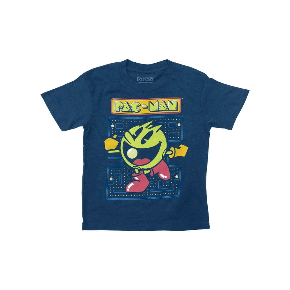 PacMan Boys Blue Short Sleeve Pacman TShirt Tee Shirt Small Walmart