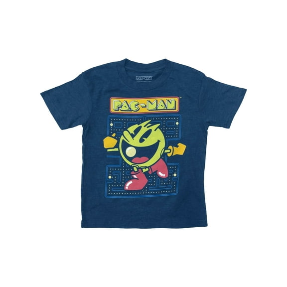 Pac-Man Boys Blue Short Sleeve Pacman T-Shirt Tee Shirt Large