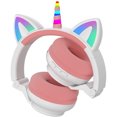 thumbnail image 3 of Auriculares infantiles YUSONIC bluetooth unicornio plegables blanco+rosa, 3 of 3