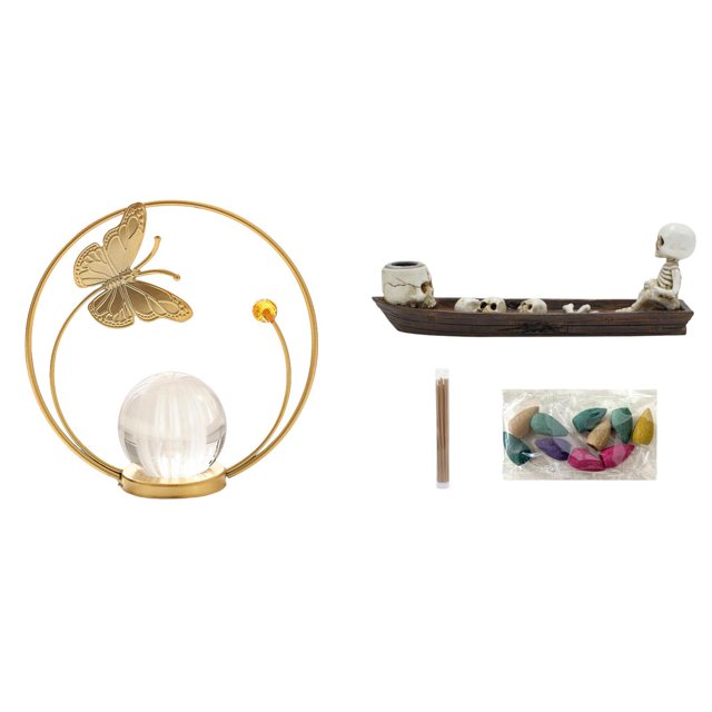 Escultura De Calavera De Cristal Con Forma De Barco, Figura De Metal, Adorno De Escritorio, Soporte Para Quemador De Incienso, Soporte Para Pasillo, Chimenea, Dormitorio, Sala De Estar,