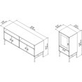 thumbnail image 4 of Ironworks 60W Support de Télévision avec Armoire de Rangement Audio en Pin Doré, 4 of 8