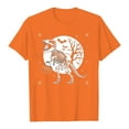thumbnail image 4 of T Shirts for Men Graphic Halloween Dinosaur Skeleton Printed Casual Short Sleeve Tees Crew Neck Comfortable Breathable Men Shirts Orange S, 4 of 4