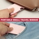 thumbnail image 5 of Espejo de Bolsillo Rectangular Uxcell para Cartera, Espejo Compacto de Maquillaje de Acero Inoxidable con Funda de Cuero (Rosa), 5 of 7