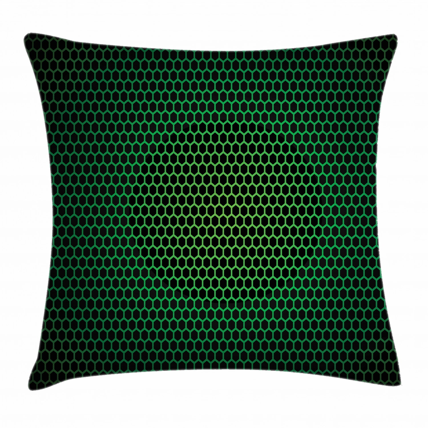 Forest Green Throw Pillow Cushion Cover, Geometrical Pattern