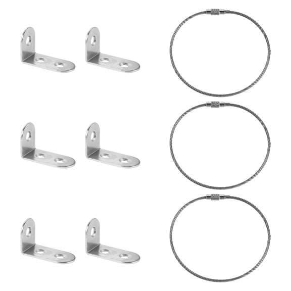 LOLIPPYY 3Sets Wall Fasteners for Furniture Silver Metal Anti Tip Furniture Safety Anchor Kit