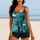 thumbnail image 1 of WILLBEST Traje de Baño de Dos Piezas para Mujer, con Pantalones Cortos, Talla Grande, Estampado, Espalda de Tiras, conjunto, 1 of 5