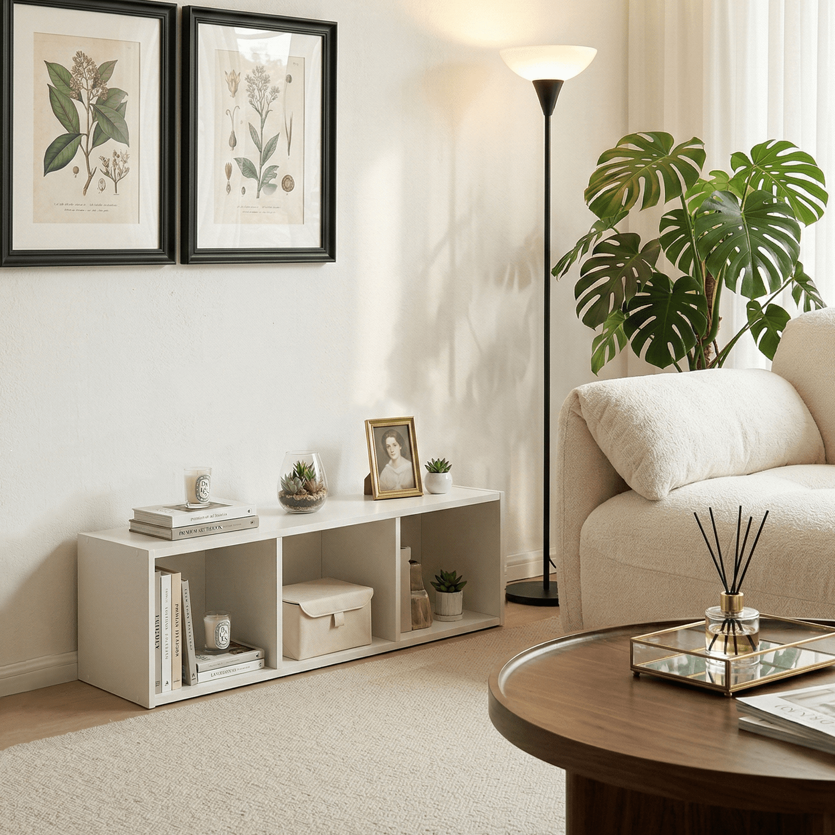 Mifurn 3-Tier Bookshelf Open Shelf Bookcase, White