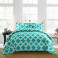 thumbnail image 2 of Impressions Jimbo Down Alternative Trellis Polyester Microfiber Comforter Set, King/California King, Blue, 2 of 5