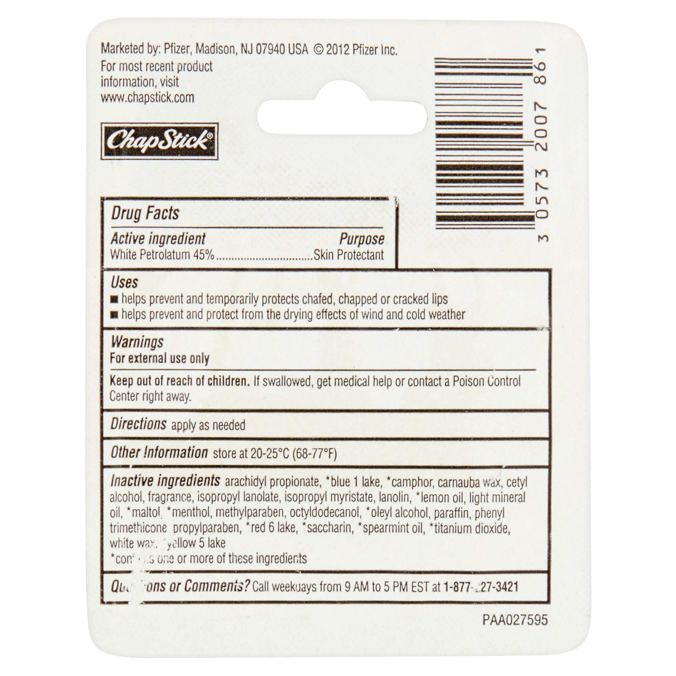 Chap Stick Classic Variety Skin Protectant Sticks, 0.15 oz, 3 count