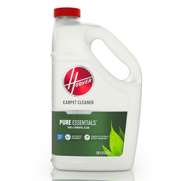 Hoover Pure Essentials Carpet Cleaning Solution, Fresh Rain Scent, for Carpet & Upholstery, Plant-Based, No Synthetic Fragrances, AH31965, 128 oz.