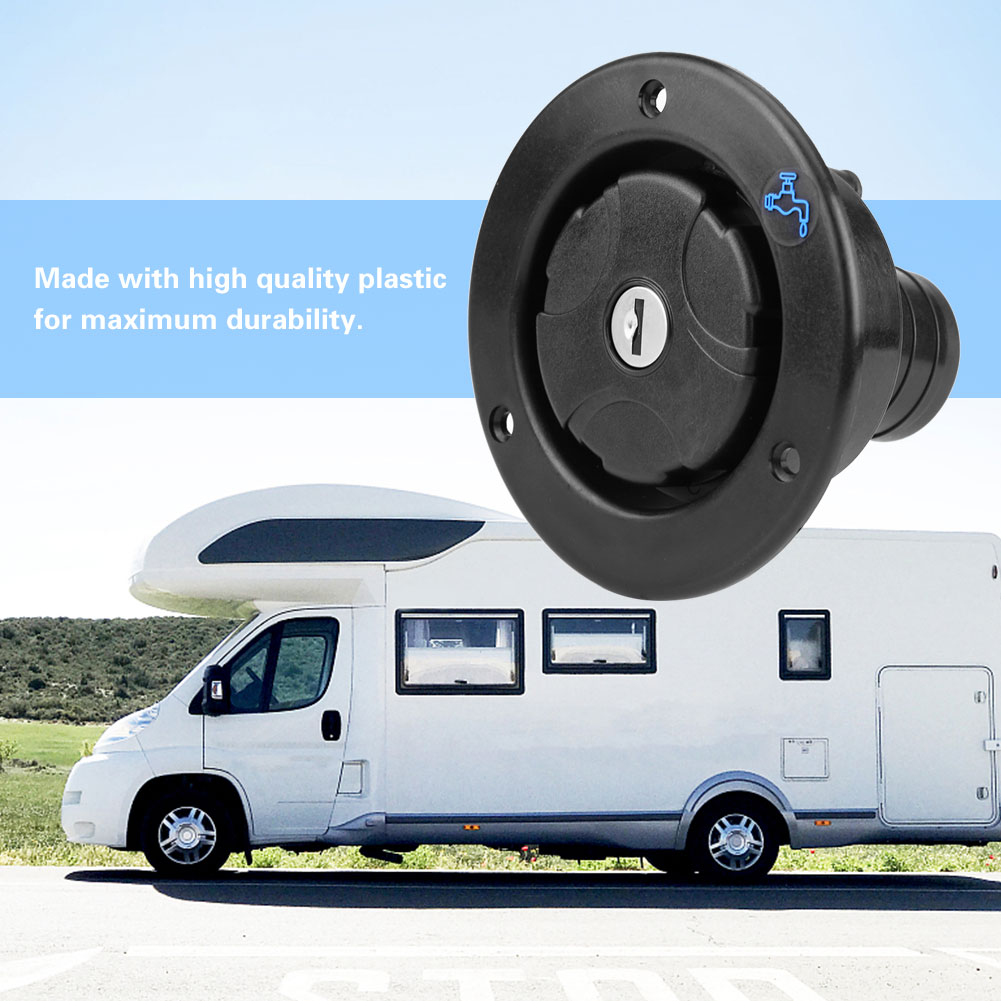 Tapa De Llenado De Agua Dulce Para Autocaravanas Y Remolques - Compatible Con RV, De ABS, Fácil De Reemplazar, Color Negro