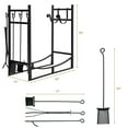 thumbnail image 2 of Gymax 30'' Firewood Rack W/4 Tool Set Kindling Holders for Indoor & Outdoor, 2 of 10
