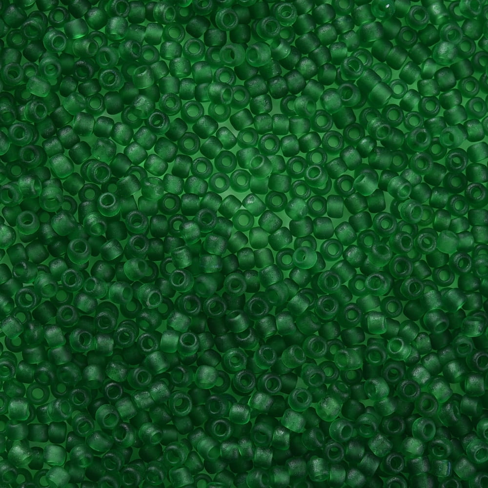 1bag 12/0 Grade A Round Glass Seed Beads Transparent Frosted style Green 2x1.5mm Hole: 0.8mm 30000pcs/bag