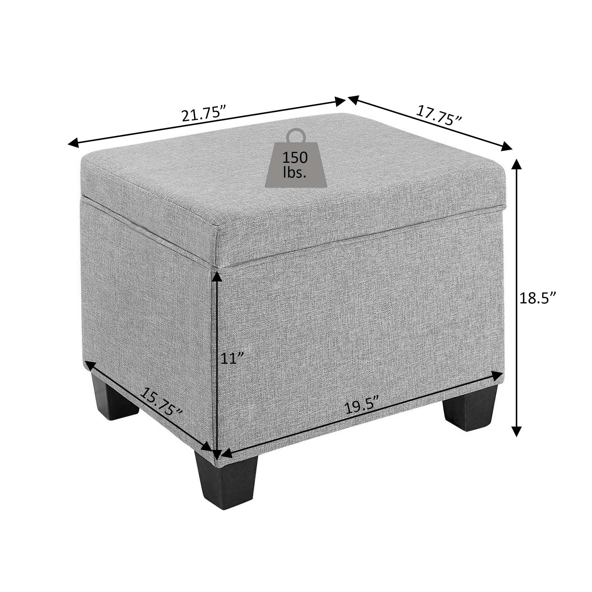 Convenience Concepts Madison Storage Ottoman, Tan Fabric