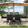 Dextrus 7Piece Black Wicker Patio Dining Set with Iron Frame