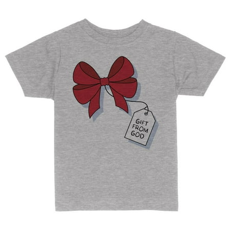 

TeesAndTankYou Gift From God Christmas Toddler Kids T-Shirt 5T Heather Grey