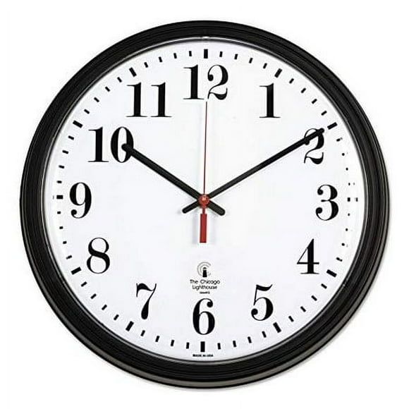 ILC67700002 - CHICAGO LIGHTHOUSE FOR THE BLIND Black Quartz Contract Clock