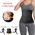 thumbnail image 2 of Entrenador de cintura para mujer, ejercicio de sauna largo, cinturón doble, ropa moldeadora de cuerpo, protección de cintura deportiva, 2 of 5