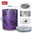 thumbnail image 4 of 12oz Coffee Tumblers Purple Halloween Black Bats Stainless Steel Vacuum Insulated Travel Tumbler Coffee Cups Mug with Lid and Straw with Cleaning Brush for Cold & Hot Drinks, 4 of 5