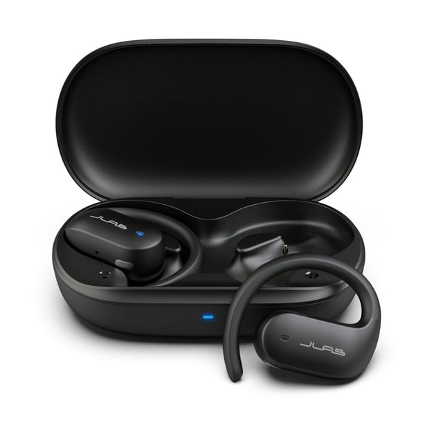 JLab Open Sport Earbuds, Black, Ear Hook Design for Workout Fitness, Wireless Open-Ear Audio Freedom, Safe Listening, Bluetooth Multipoint, Customize with The App