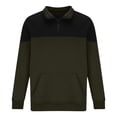 thumbnail image 6 of guisaled Men's Mock Neck Sweatshirts Quarter Zip Quilted Pullover Tops Color Block Long Sleeve Casual No Hood Sweatshirt with Pockets Christmas Gift, 6 of 8