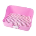 thumbnail image 1 of Caja de arena para conejos, jaula para mascotas para limpiar en interiores con cajón, inodoro para erizos rosa, 1 of 9