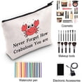 thumbnail image 4 of Crab Gift Crab Lover Makeup Bag Never Forget How Crabulous You are Cosmetic Bag Inspirational Gift, 4 of 5