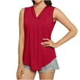 thumbnail image 2 of Cagogo Loose Fit Tank Tops for Women Under $5 Sleeveless Flowy Solid Color V Neck Plain Cami Shirts Athletic Going Out Tee Shirts Mothers Day Gifts for Wife, 2 of 8