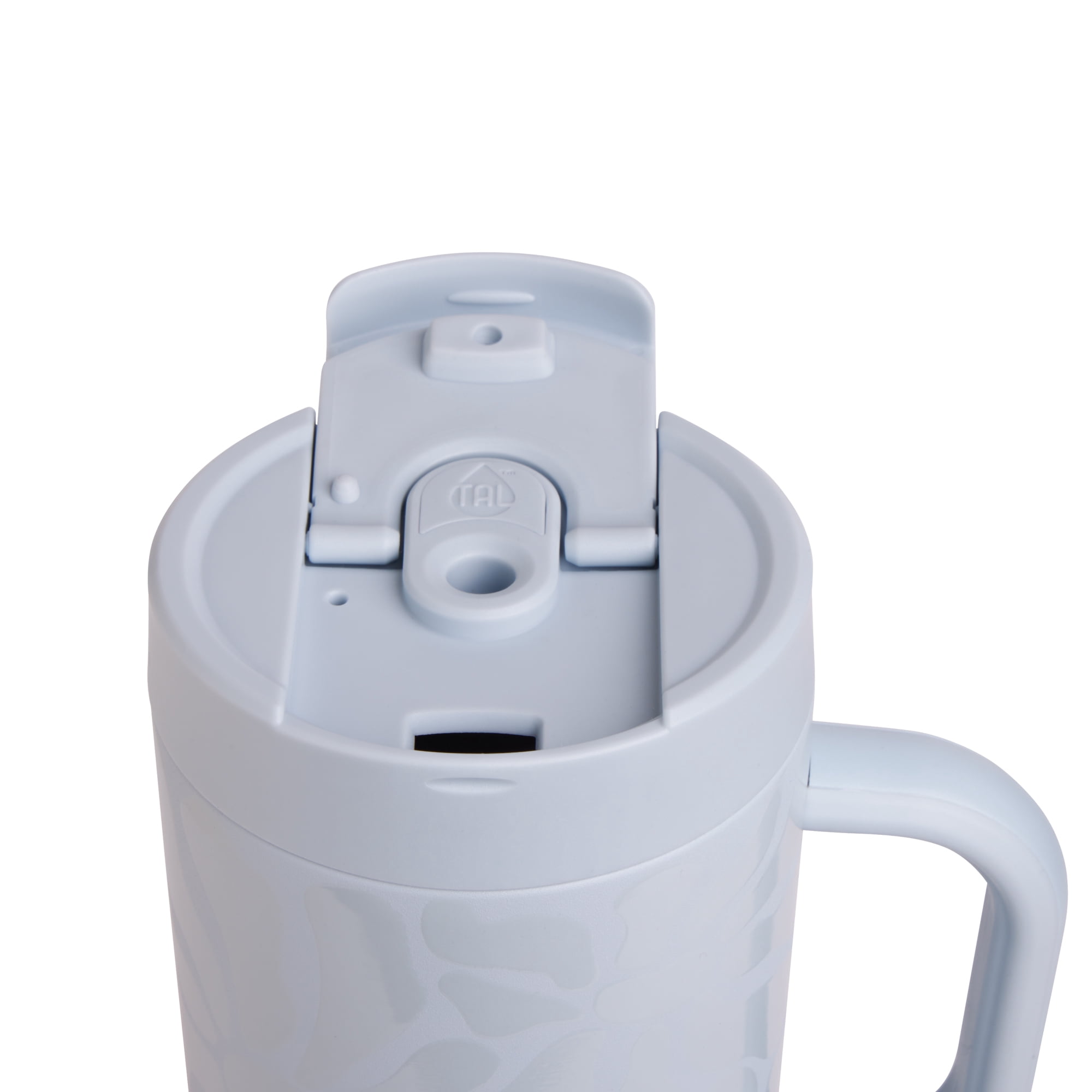 TAL Stainless Steel Hudson Tumbler with Straw 40 fl oz, Light Blue Flower