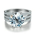 thumbnail image 2 of 5ct Moissanite Diamond Ring for Women 925 Sterling Silver Moissanite Rings Anniversary Promise Wedding Rings for Her with Certificate, 2 of 7