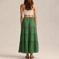 thumbnail image 5 of Womens Maxi Skirts, Elastic High Waist A-Line Tiered, Long Flowy Skirts, Casual Beach & Vacation Wear, 5 of 8